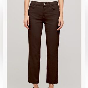 L'AGENCE Sada High-Rise Cropped Jeans in Espresso